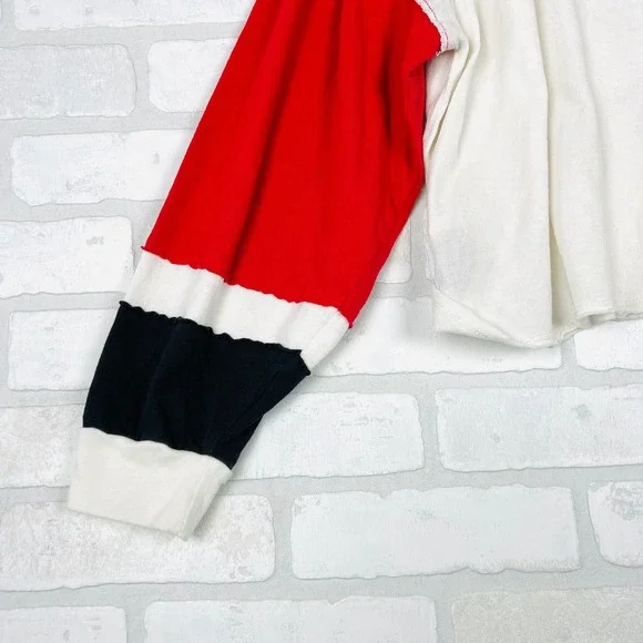 47 Brand Kansas City Chiefs Cropped Long Sleeve Colorblock Shirt Red White XL - Picture 9 of 16